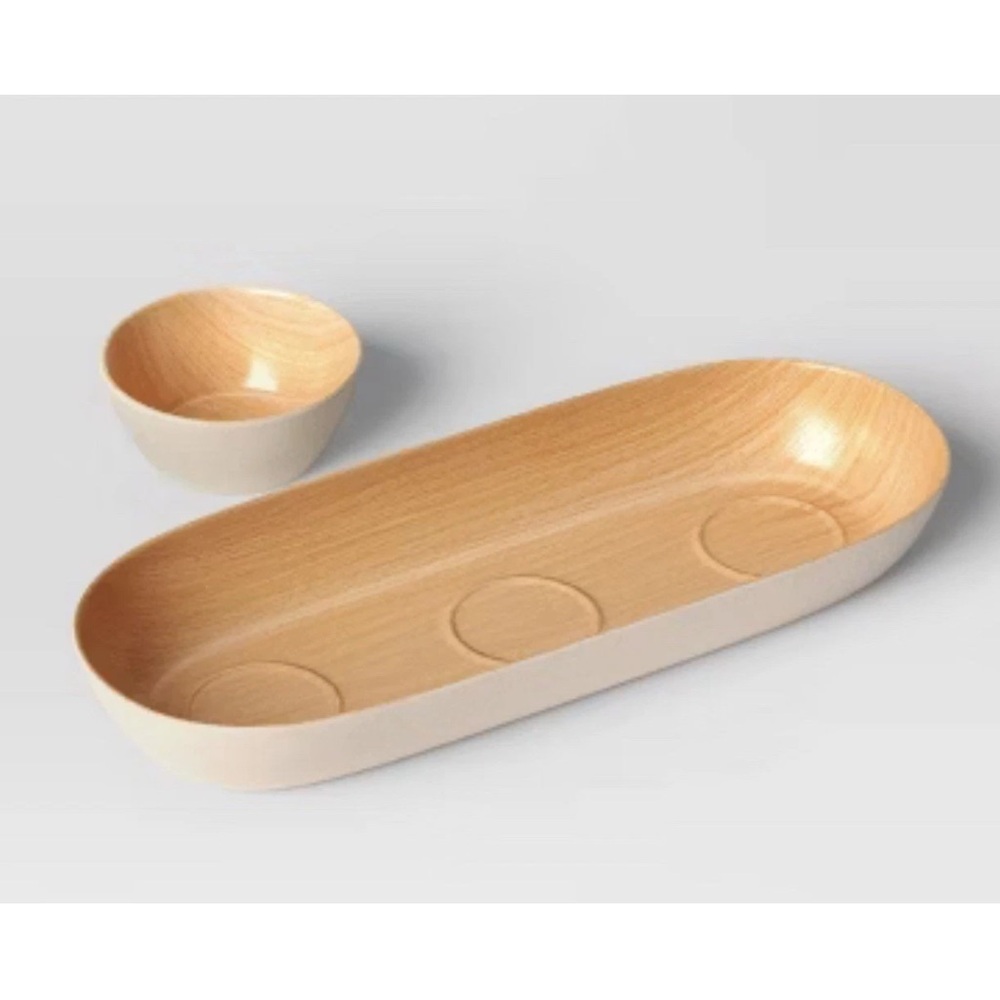 Elegant Cream and Tan Serving Set